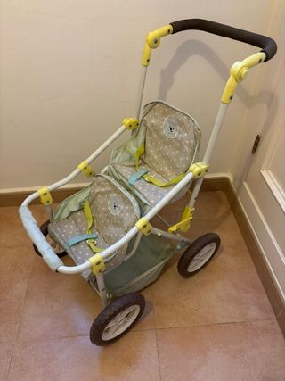 Carrito juguete, gemelar, plegable, para muñec@s