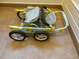 Carrito juguete, gemelar, plegable, para muñec@s
