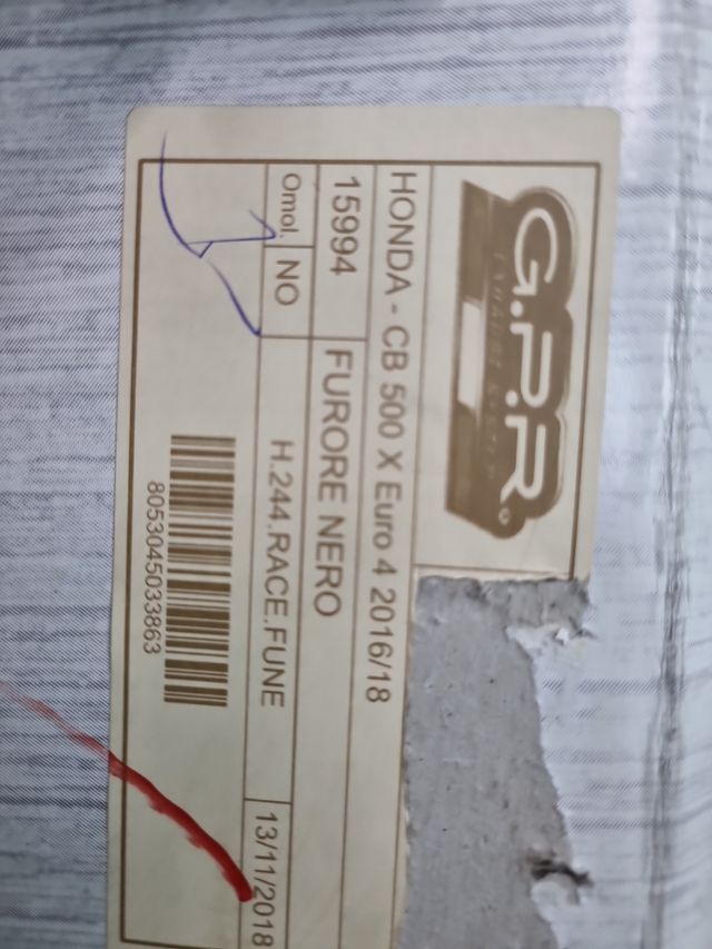 Escape GPR Honda CB500X (2016-2018)