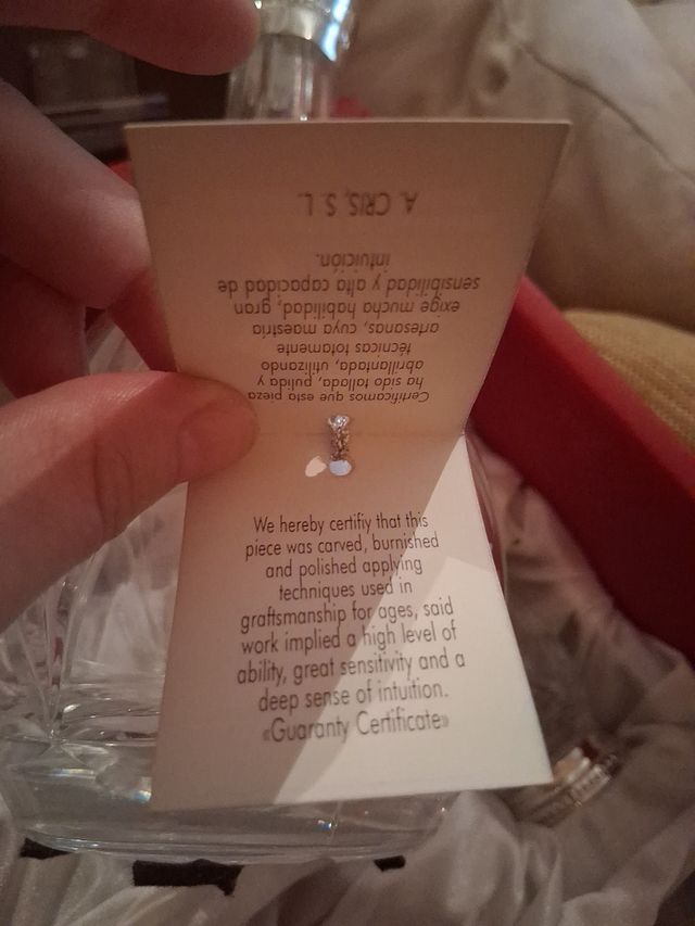 Juego licorera cristal tallado plata