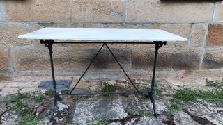 Mesa mármol-hierro vintage