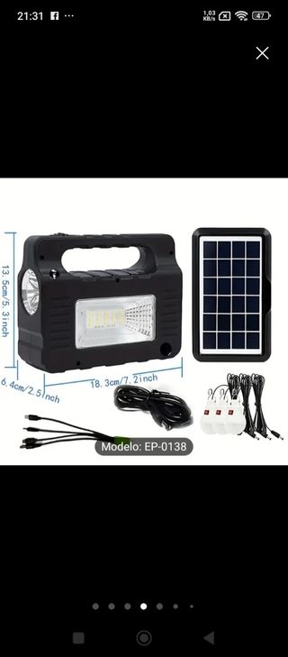 Linterna solar EP-0138 - Camping