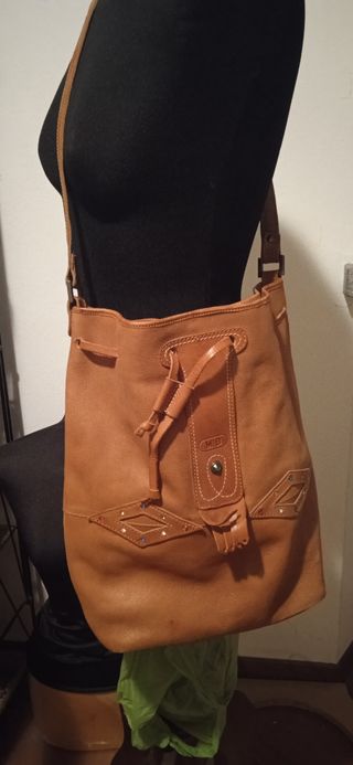 Borsa a spalla pelle marrone vintage