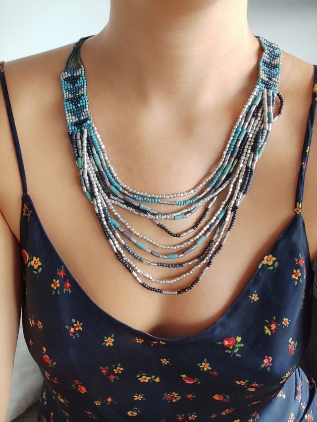 Collar artesanal turquesa plata