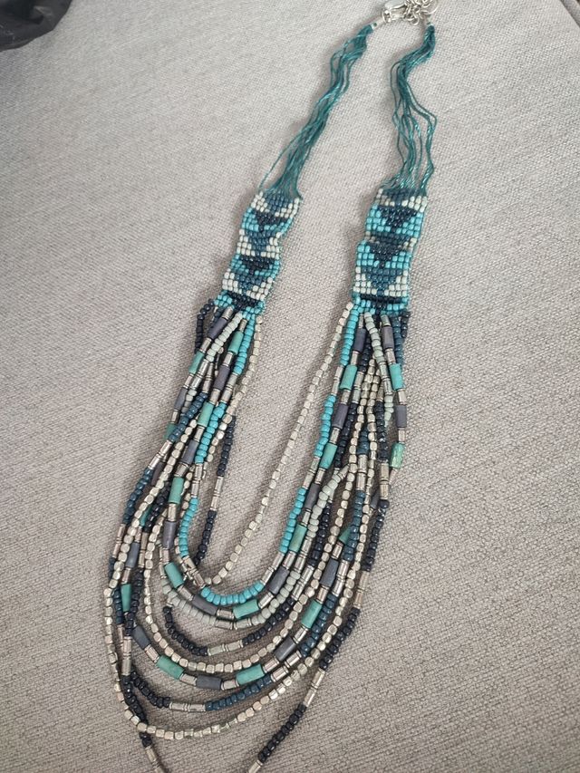 Collar artesanal turquesa plata