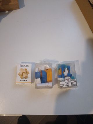 3 Mini rompecabezas lógica madera