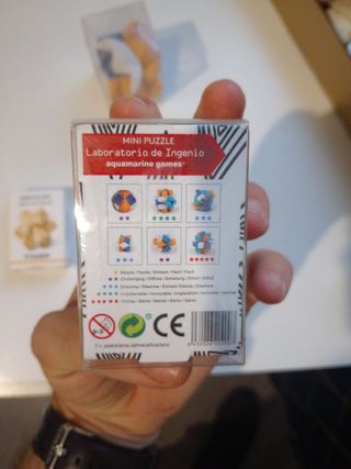 3 Mini rompecabezas lógica madera