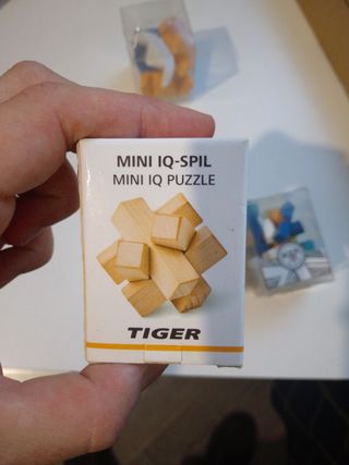 3 Mini rompecabezas lógica madera