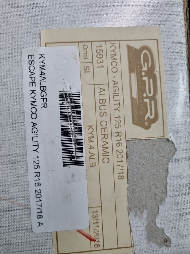 GPR escape compatible  Kymco Agility 125 17-20