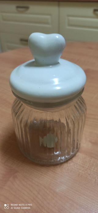 Barattolo vetro con coperchio a cuore