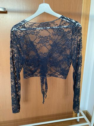 Chaqueta negra fiesta encaje