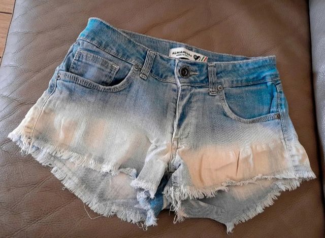 Shorts Almanegra denim bianchi e blu