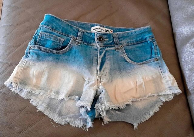 Shorts Almanegra denim bianchi e blu