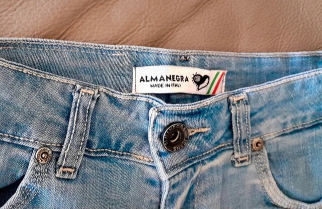 Shorts Almanegra denim bianchi e blu