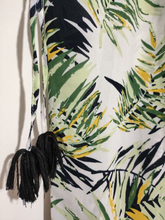 Pantalón estampado hojas - Talla S