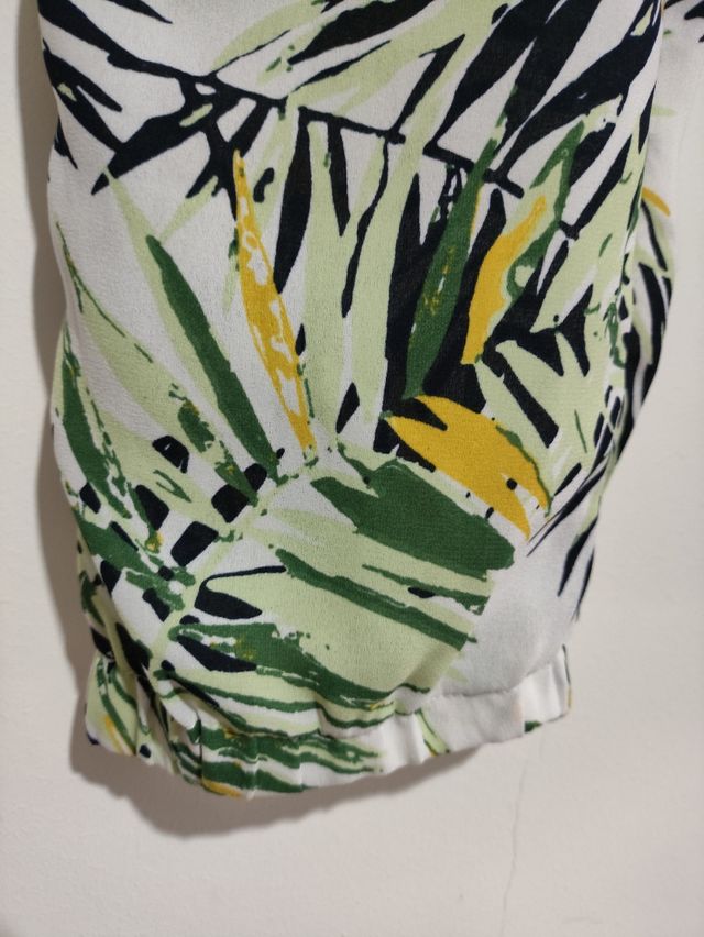 Pantalón estampado hojas - Talla S