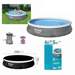 Piscina Bestway Fast Set 366cm Gris