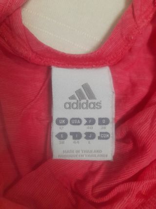 Camiseta Adidas M tirantes fitness fresa