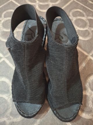 Sandalias cuña Replay negras