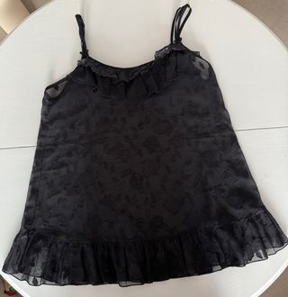 Top negro transparencias tirantes Arabesco