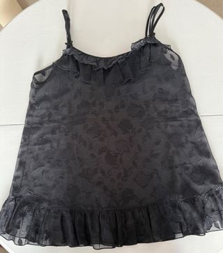 Top negro transparencias tirantes Arabesco