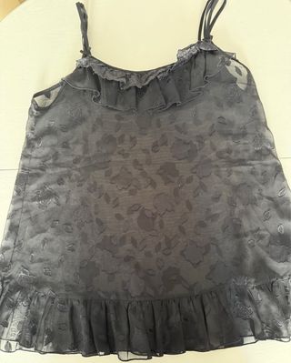 Top negro transparencias tirantes Arabesco