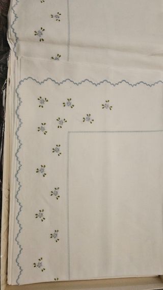 Sábanas/Lenzuola matrimoniali ricamate in m/lino