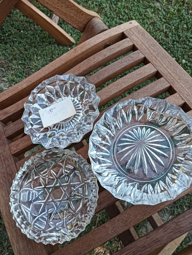 3 Posacenere Cristallo Vintage