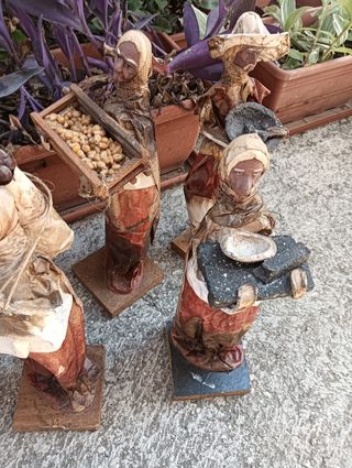 9 Statuette cartapesta venditori ambulanti