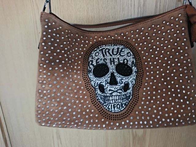Bolso bandolera calavera marrón