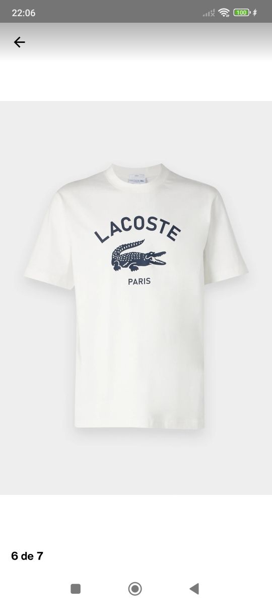Camiseta Lacoste blanca - Nueva