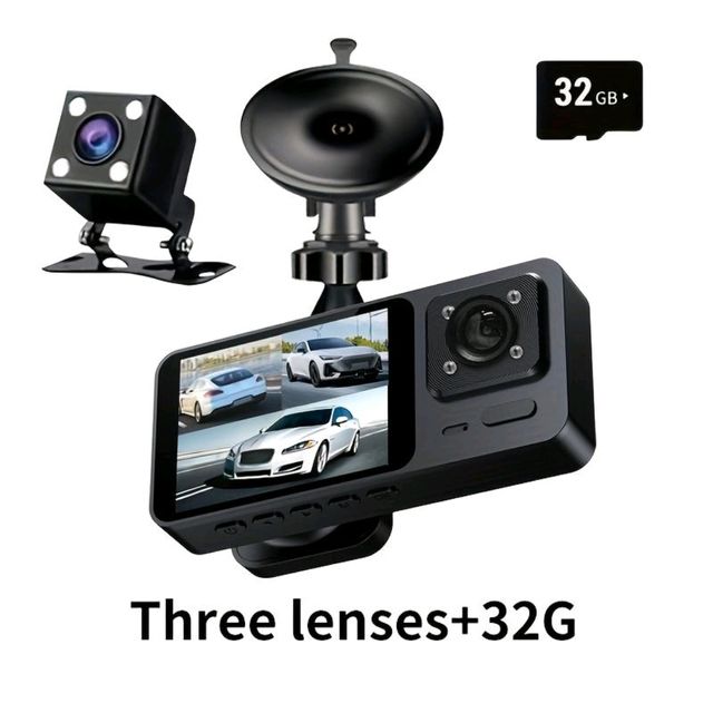 Cámara Coche 3 Lentes 1080P 32GB