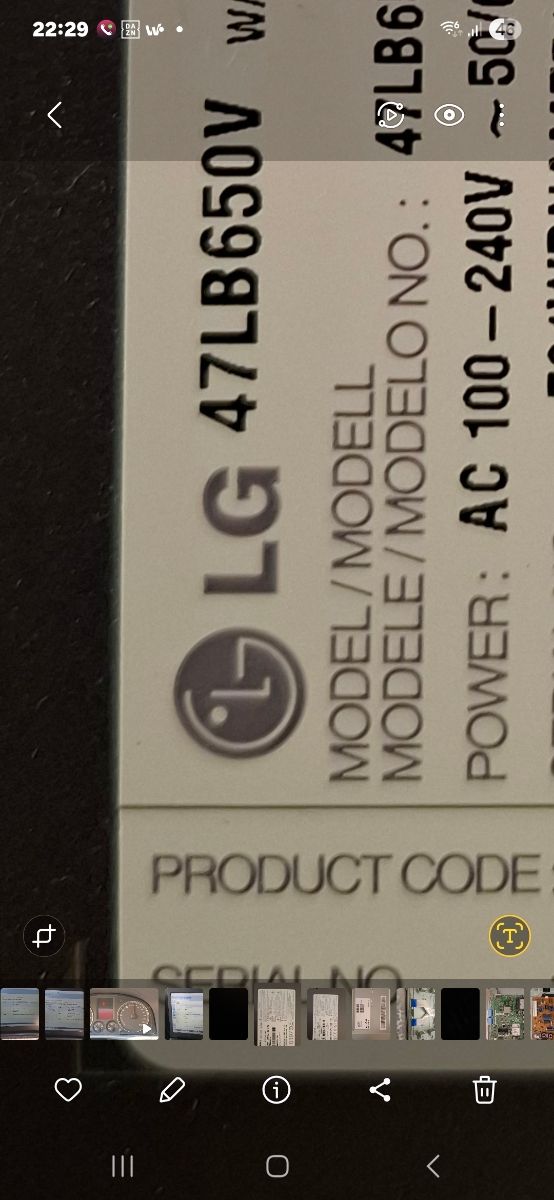 TV LG 47LB650V PANTALLA ROTA ( se vende piezas)