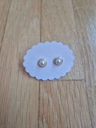Pendientes plata perla
