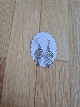 Pendientes plata espiral - artesanales
