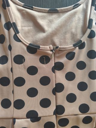 Vestido topos beige-negro