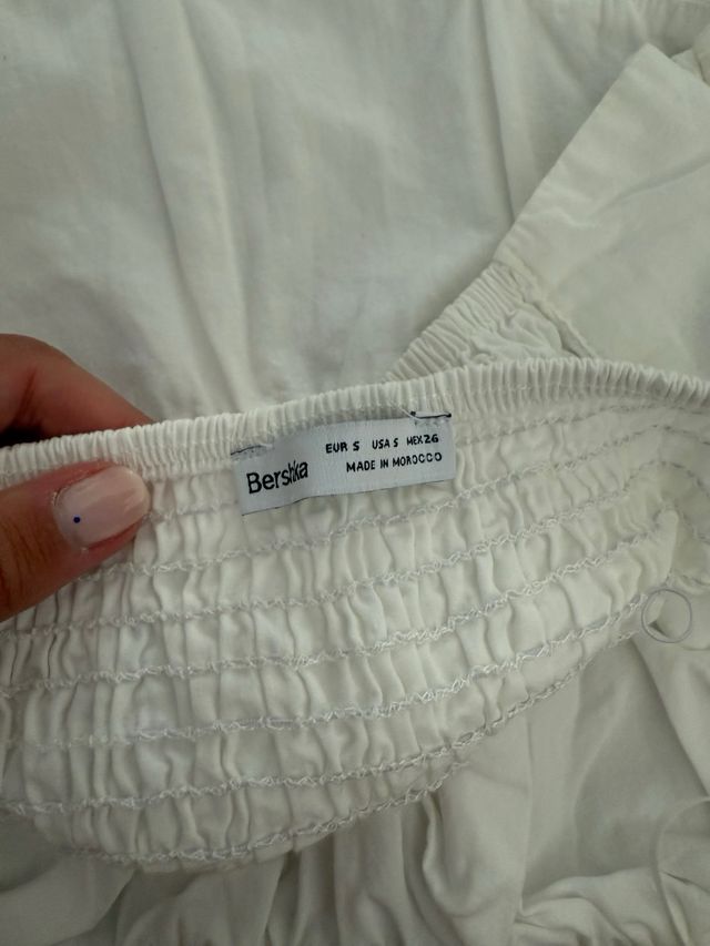 Crop top corset blanco bandeau Bershka 