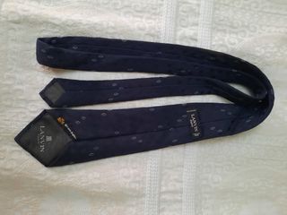 Corbata Lanvin seda azul marino