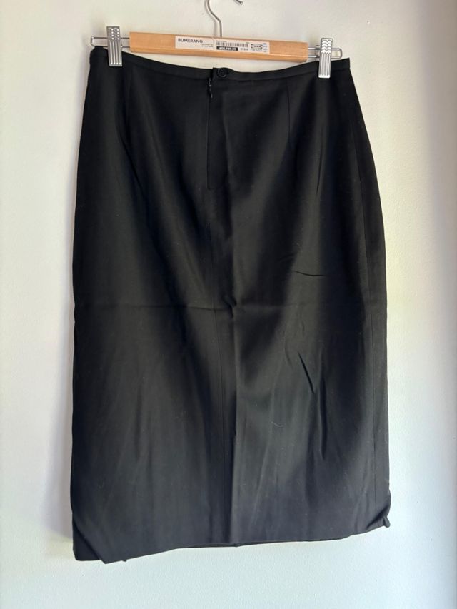 Falda midi negra Massimo Dutti