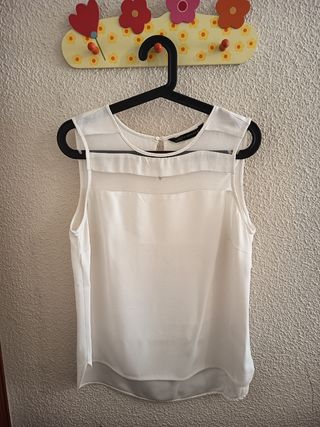 Top blanco Zara - Talla L