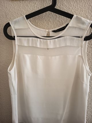 Top blanco Zara - Talla L