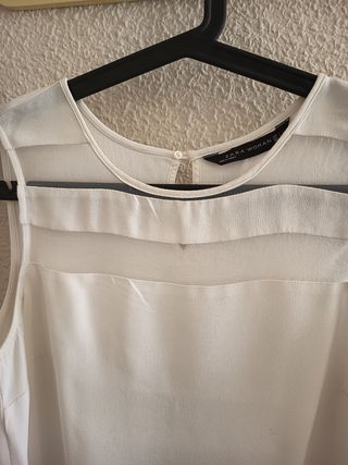 Top blanco Zara - Talla L