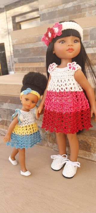 Vestido crochet muñeca Paola Reina miniamigas.