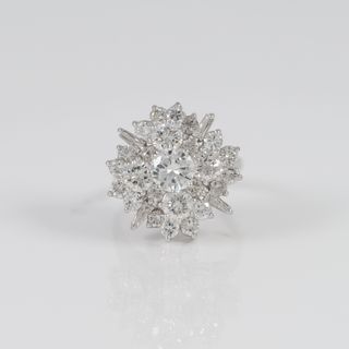 Anillo en oro blanco 18k con diamantes 3.4 ct