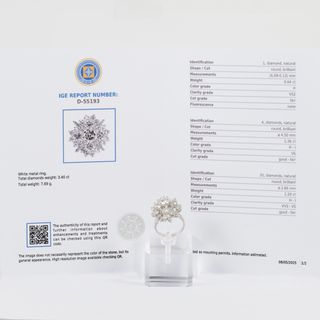Anillo en oro blanco 18k con diamantes 3.4 ct