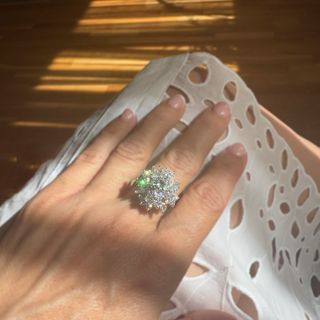 Anillo en oro blanco 18k con diamantes 3.4 ct