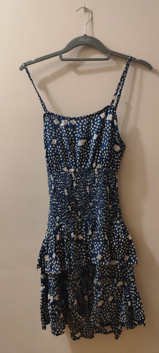 Vestido azul blanco verano.