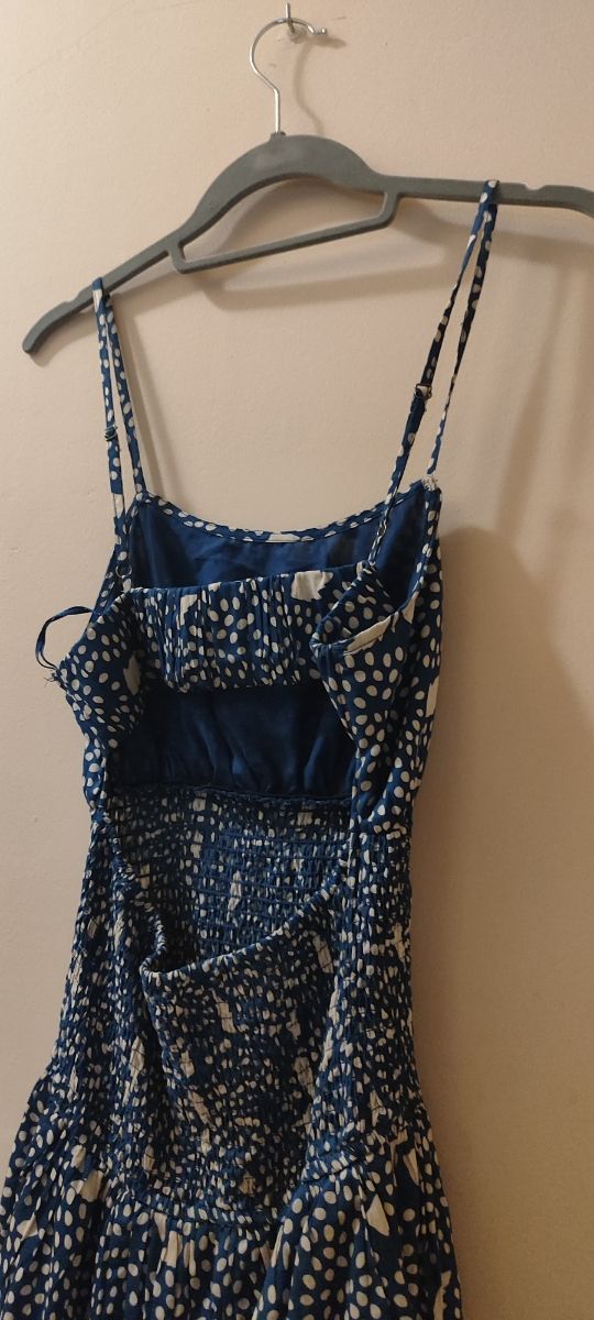 Vestido azul blanco verano.