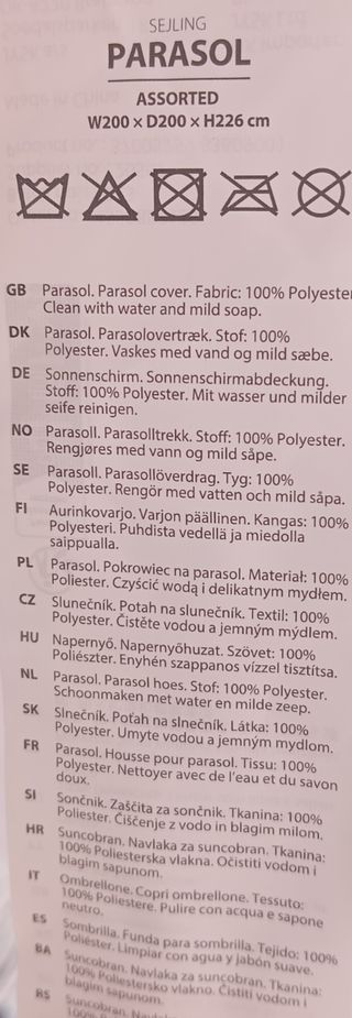 Sombrilla diámetro 200cm