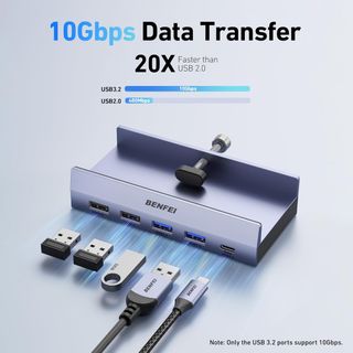 Hub USB-C BENFEI 8 en 1 acoplable a escritorio